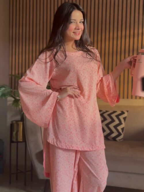 Blush Bloom Co-ord Set – Nude Pink Floral Chic