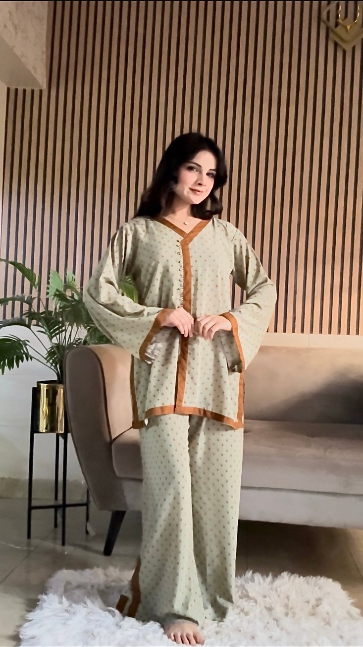 Nude Green Drop-Down Co-ord Set