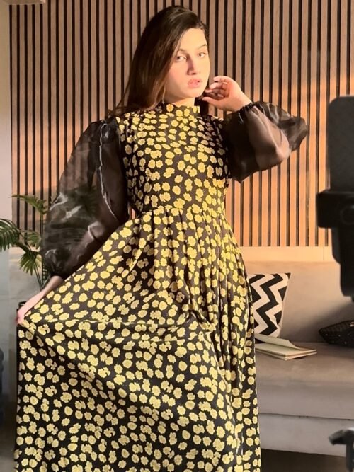 Sunflower Flare Maxi – Elegance in Full Bloom