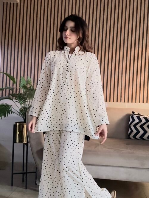 Black Polka Dot Printed Co-ord Set